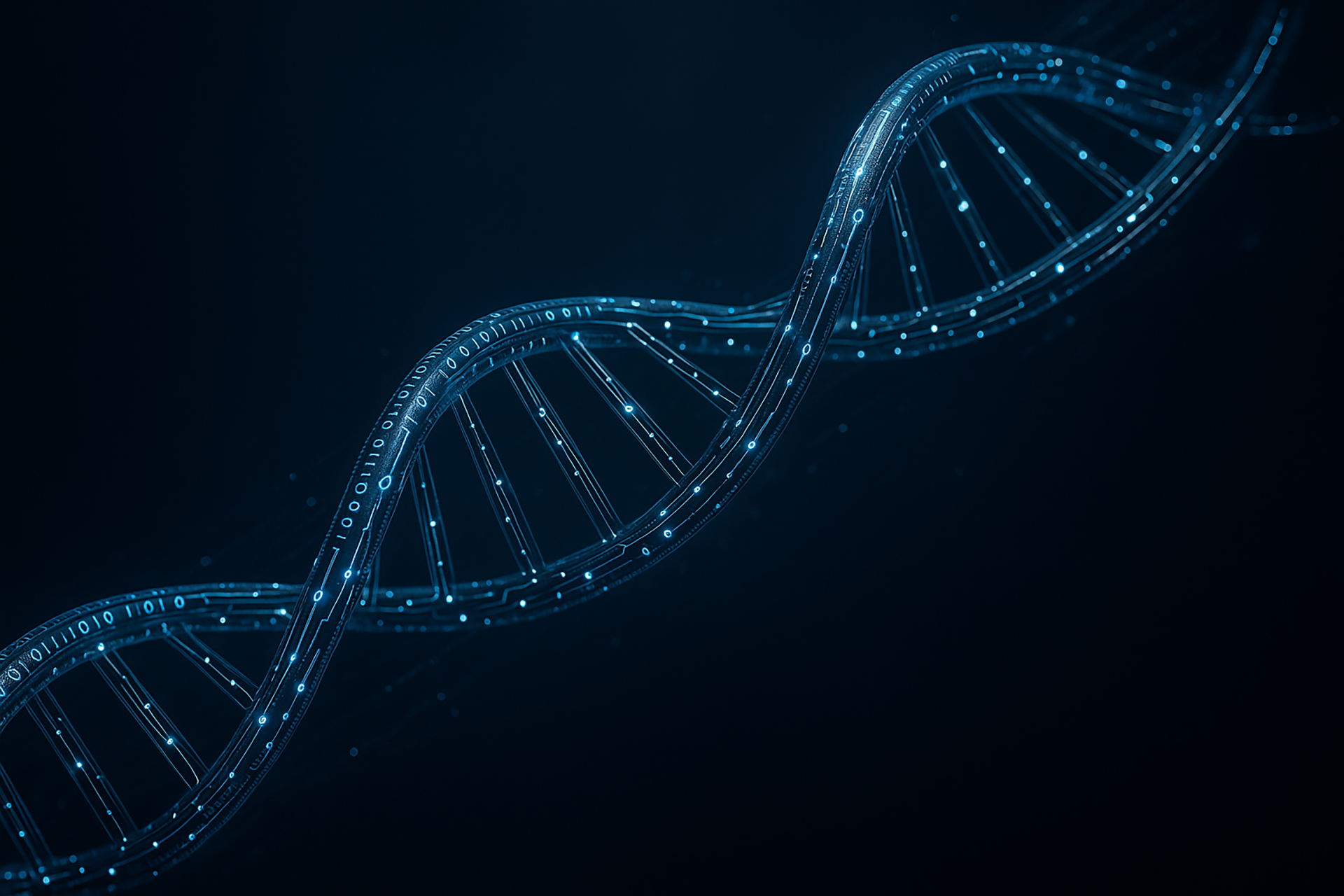 blog Kitzanos-il corpo riscrivibile - doppia elica di DNA formata da circuiti e stringhe di codice binario - Kitzanos Universo Ricerca